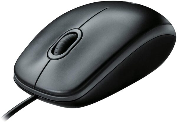 Wired Ex-UK Mouse top view showing elongated arch and contoured shape
